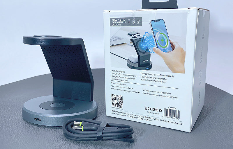 Maxguard 15W 3 In 1 Wireless Charger CW03 (for MagSafe)