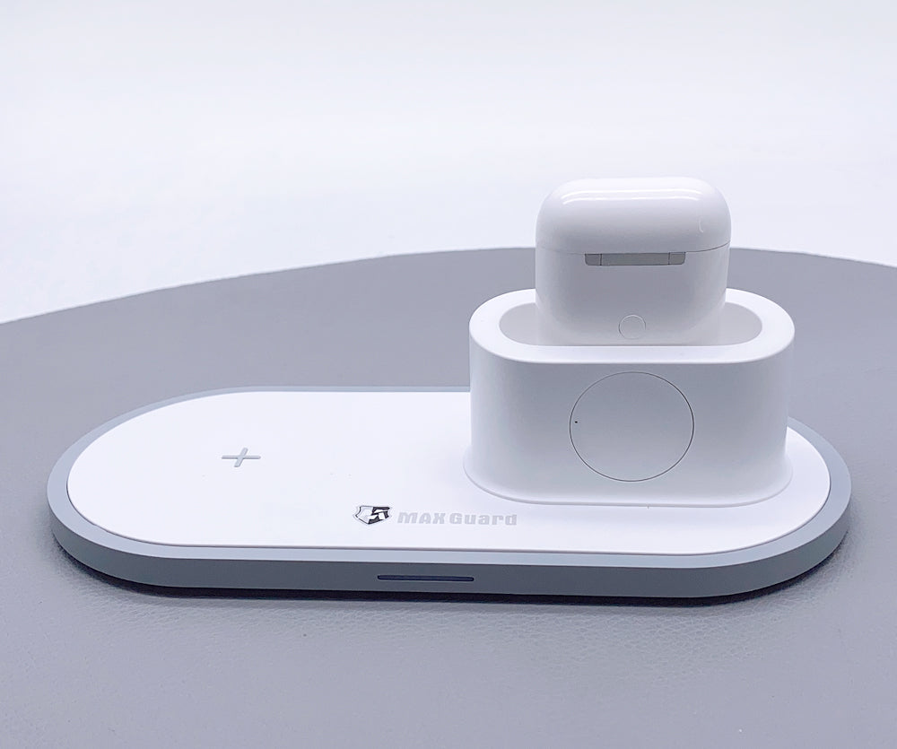 Maxguard 3 in 1 iwatch wireless charger charging station (for phone, watch, airpod pro)